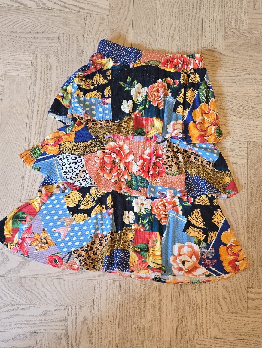 Farm Rion Inspired Floral Tiered A-Line Skirt - Multicolor